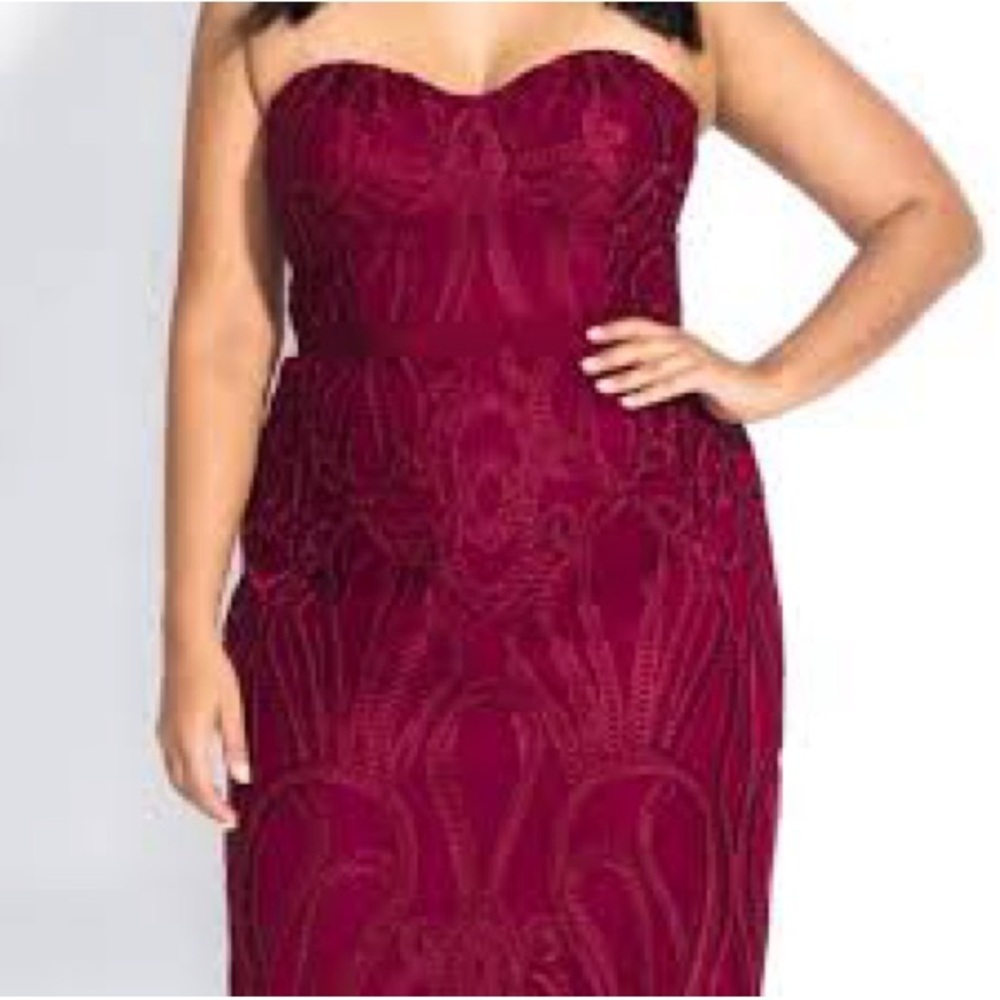City Chic - Antonia Dress - size 18 a red